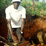  &ndash; Pa Foday making bricks....© 2007 NHA photos, J Mansaray