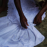  &ndash; scrunching up the material for pattern of tye dye ...© 2008, September Nazareth House Media, JBM photographer