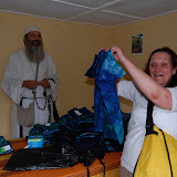  &ndash; Vicki Hicks holds up a uniform...© 2008 Nazareth House Media, JBM photographer