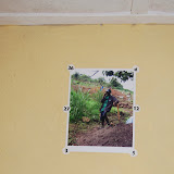  &ndash; James talking on cell phone to Mama Vicki during construction of Kabala School....© 2008 September Nazareth House Apostolate Media, James B. Mansaray, photographer.