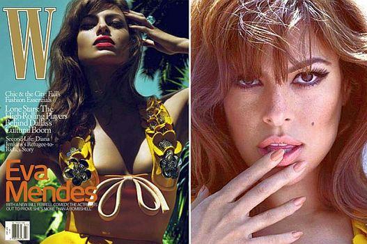 Atriz Eva Mendes para a Revista W