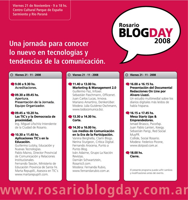 RBD programa Rosario Blog Day 2008
