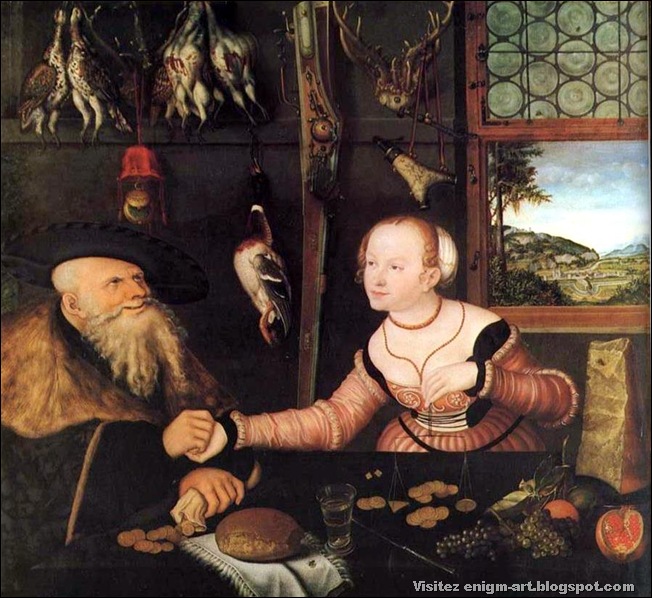 Lucas Cranach , La transaction pécuniaire, 1532 Lucas Cranach , La transaction pécuniaire, 1532