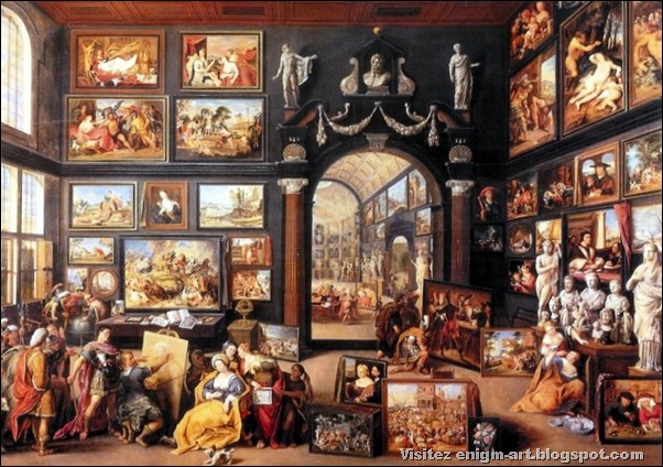 Wilhelm Van Haecht,Cabinet de collectionneur avec Apelle peignant Campaspe, 1630 Wilhelm Van Haecht,Cabinet de collectionneur avec Apelle peignant Campaspe, 1630