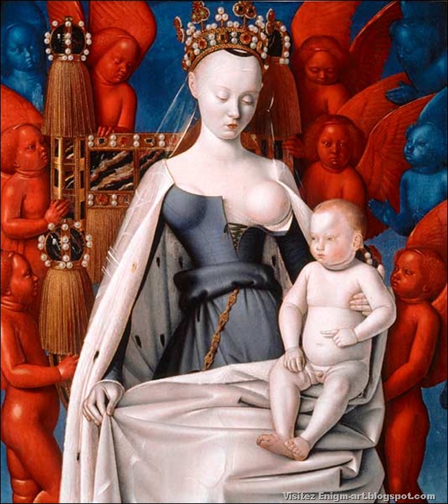 Jean Fouquet, Vierge à l'enfant, 1450 Jean Fouquet, Vierge à l'enfant, 1450