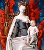 Jean Fouquet, Vierge à l'enfant, 1450 Jean Fouquet, Vierge à l'enfant, 1450