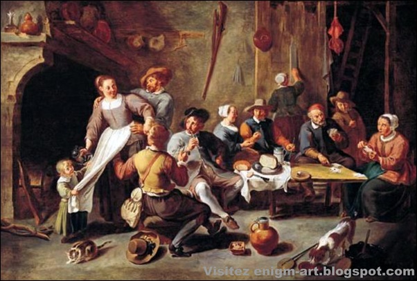 Lawrence Steigrad, Interieur d'une auberge avec joueurs de cartes Lawrence Steigrad, Interieur d'une auberge avec joueurs de cartes