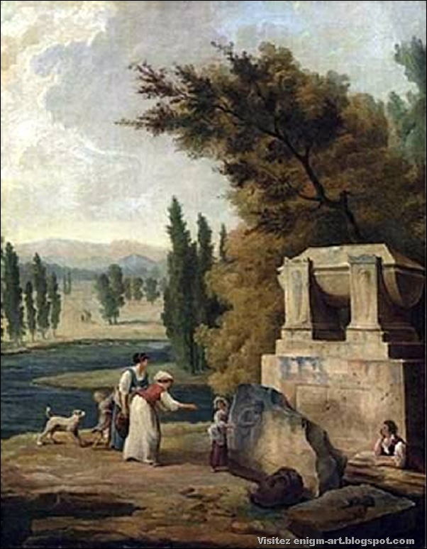 Hubert Robert,Les jardins d'Ermenonville, 1780 Hubert Robert,Les jardins d'Ermenonville, 1780