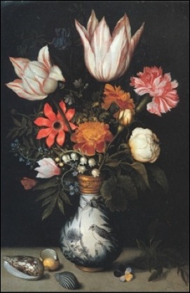 Ambrosius Bosshaert, Bouquet de fleur avec coquillage