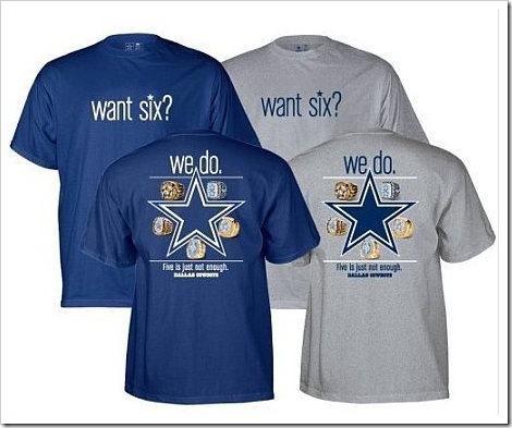 shirts and another using the Dallas Cowboys star as a target with blood on