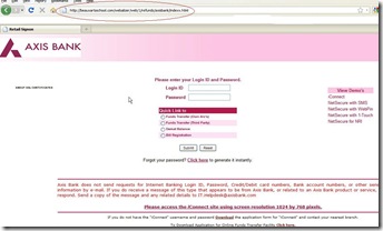 fake bank website