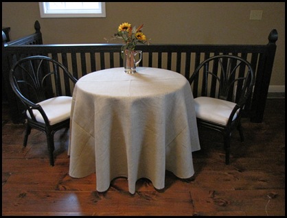 how to make a round burlap tablecloth