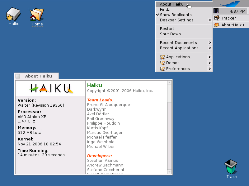 Desktop Haiku OS