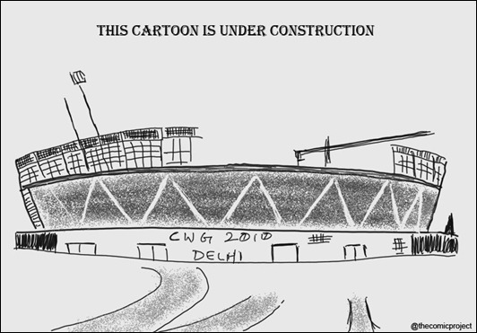 A few weeks ago, I started working on a cartoon on the 2010 Commonwealth Games, but was unable to complete it. Came in handy today.