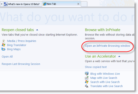 InPrivate Browsing 