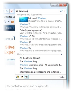 Instant Search Feature in IE 8