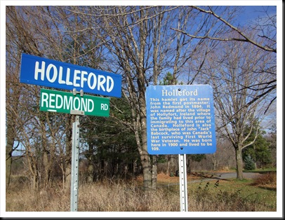 Redmond Rd and Holleford Rd with new sign