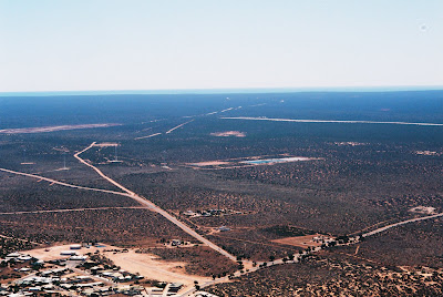 Denham townsite and wind farm.