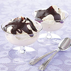 Frozen Banana 'Custard' with Warm Chocolate Sauce