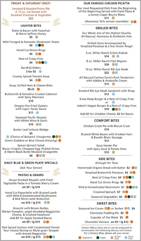 Menu: Adam's Sustainable Table