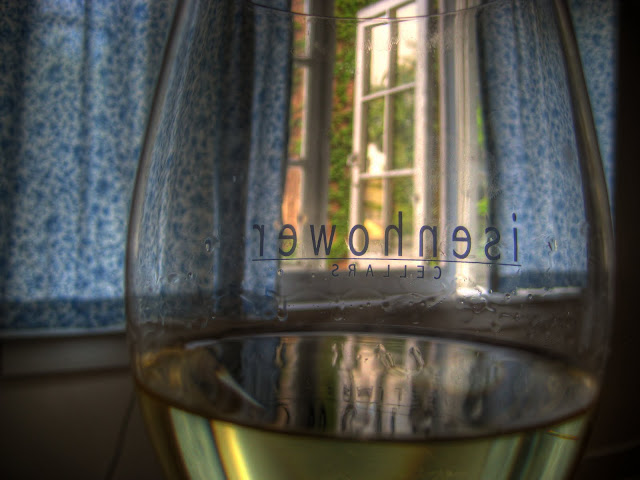 a glass of white