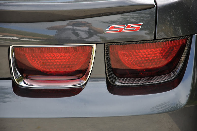 CArbon Fiber Finish Tail Light Bezels Installed