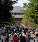 Crowds near entrance gate, Todai-ji