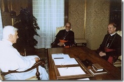 Pope Benedict XVI and Bishop Fellay at August 29, 2005