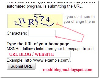 submit blog web URL ke bing msn