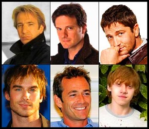 Cima: Alan Rickman, Colin Firth, Gerard Butler; baixo: Ian Somerhalder, Luke Perry e Rupert Grint. Cima: Alan Rickman, Colin Firth, Gerard Butler; baixo: Ian Somerhalder, Luke Perry e Rupert Grint.