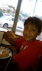 Big brother at the birthday dinner