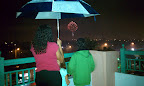 On the roof of the Miner Park parking garage watching the fireworks
