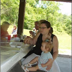 Lindsey Philpott and daughter Whitney Leigh enjoy the picnic.