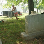 Betty Wilkerson mows July 2010