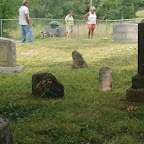 George, his sister Joyce, and Betty search for a tombstone! Foreground oldest grave in cemetery!
Robert Hughes Gleaves, 28 yrs old.
