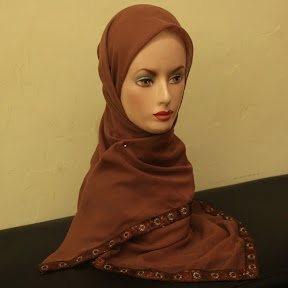 Kerudung Paris Renda [KP28] warna coklat tua