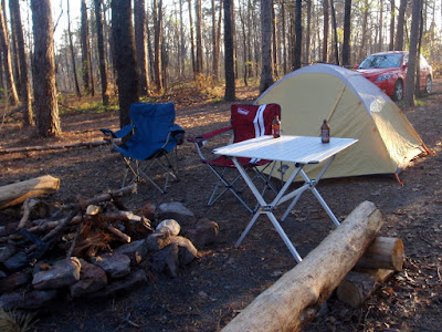 Camp at sunset