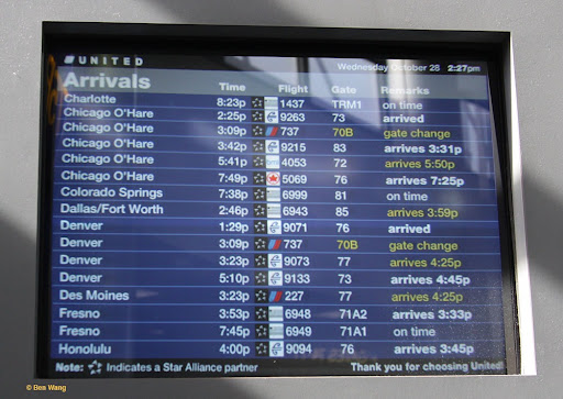 Arrival screen: