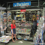 Sahra at the news stand
