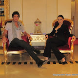 Ben and Chloe in the lobby