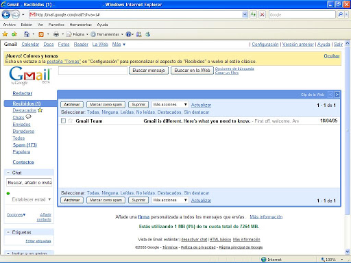 Pantallazo de Gmail