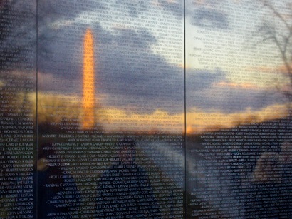 Vietnam Memorial Reflecting the Washington Monument-2 Vietnam Memorial Reflecting the Washington Monument-2