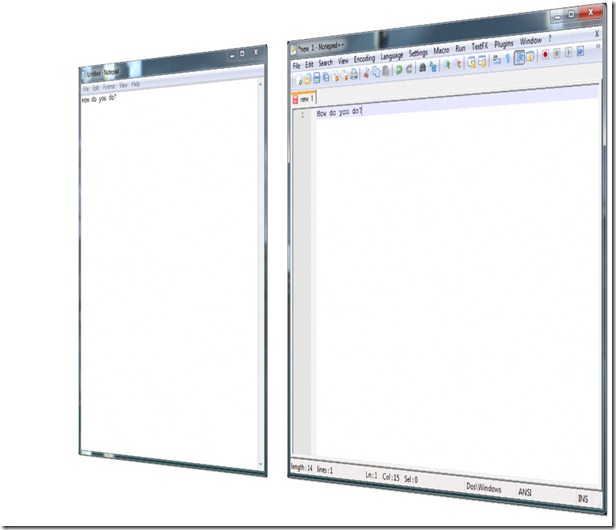 Notepad   vs. Notepad