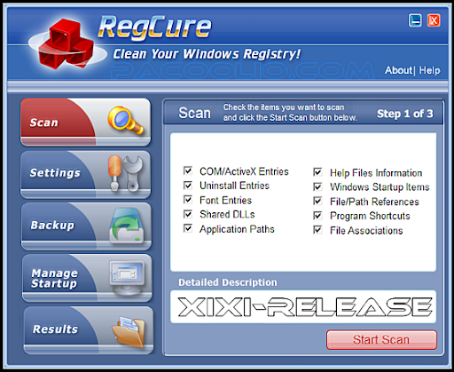 RegCure Registry Cleaner Version 3.0.2