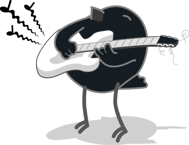 Guitarbird Birdie with guitar