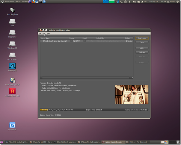 Adobe Media Encoder CS5 on Ubuntu