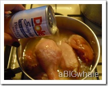 chicken and pineapple juice in a pan bring to a boil and add bayleaf and pepper