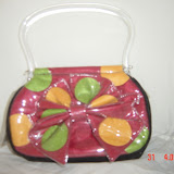 Maroon Polka Dot Purse 10" x 7" 139