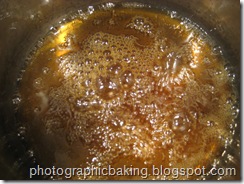 Caramel turning amber Caramel turning amber