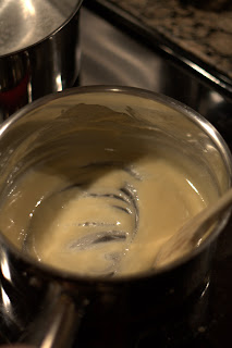 picture of mixing flour into melted butter